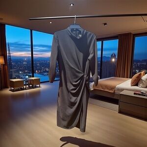 Tahari Arthur S Levine Black Draped Dress Classic